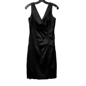 Donna Ricco LBD Little Black dress Womens Size 4 Sleeveless V Neck Zip‎ Party